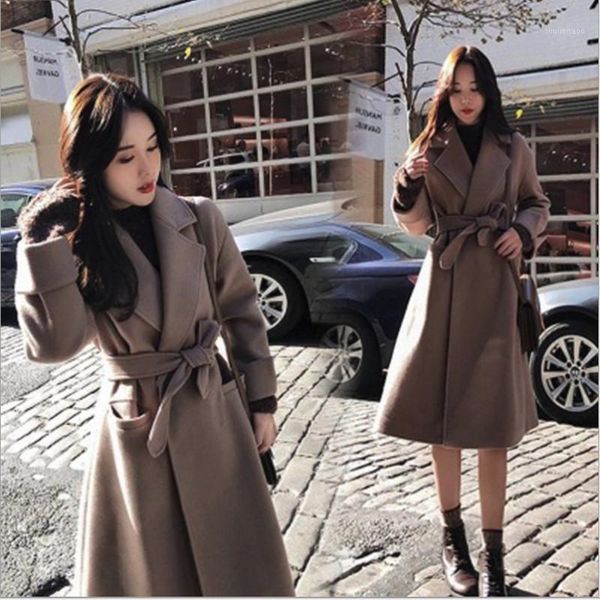 2020 women woolen coat elegant turn down collar thicken long woolen coat dark coffee belted winter warm casaco feminino1, Black
2020 women woolen coat elegant turn down collar thicken long woolen coat dark coffee belted winter warm casaco feminino1, Black
