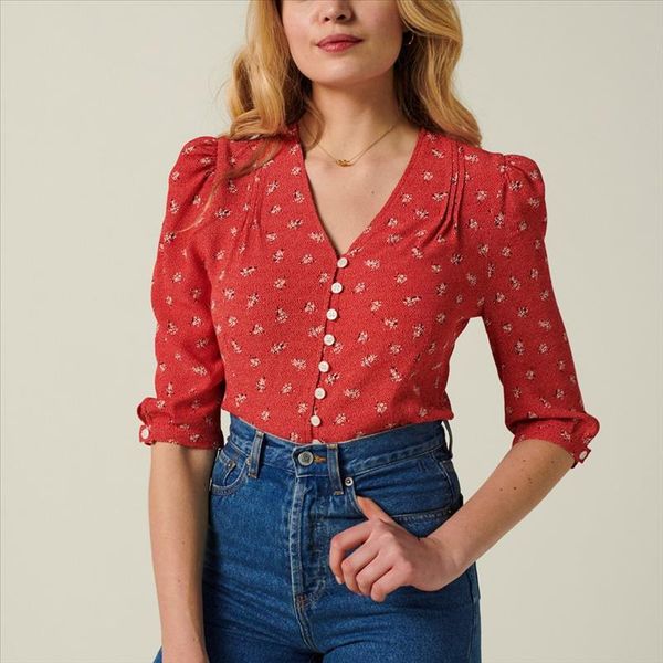 fashion women short sleeve floral blouse v neck shirt ladies ol party dames streetwear blusas femininas elegante plus size, White
fashion women short sleeve floral blouse v neck shirt ladies ol party dames streetwear blusas femininas elegante plus size, White
