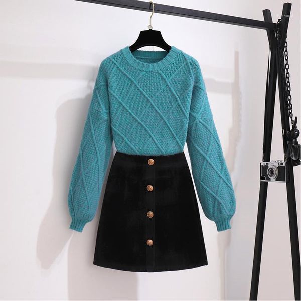real sautumn and winter new casual lazy retro pullover sweater knit two piece set black woolen skirt outfits for women1, Gray
real sautumn and winter new casual lazy retro pullover sweater knit two piece set black woolen skirt outfits for women1, Gray