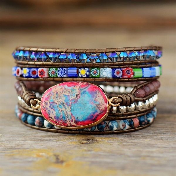 strand leather wrap bracelet w/ semiprecious stone crystal beaded statement bracelet boho jewelry dropshipping wholesale y200730, Black
strand leather wrap bracelet w/ semiprecious stone crystal beaded statement bracelet boho jewelry dropshipping wholesale y200730, Black