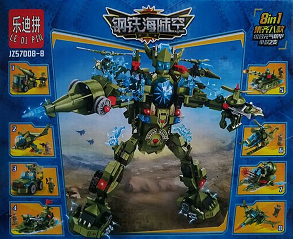 ledi 57008 steel sea, land and air fighter tank missile eight in one gas machine a assembled building block toys
ledi 57008 steel sea, land and air fighter tank missile eight in one gas machine a assembled building block toys
