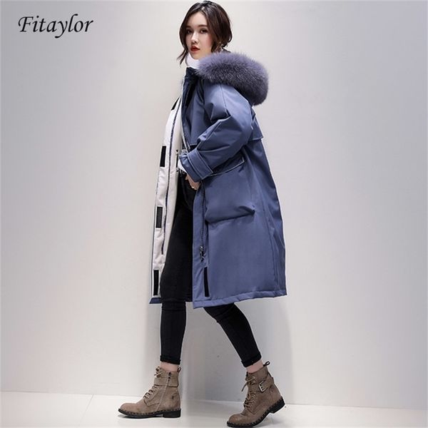 fitaylor large real fox fur collar long coat winter jacket women 90% white duck down thick parkas warm sash tie up snow outwear 200923, Black
fitaylor large real fox fur collar long coat winter jacket women 90% white duck down thick parkas warm sash tie up snow outwear 200923, Black