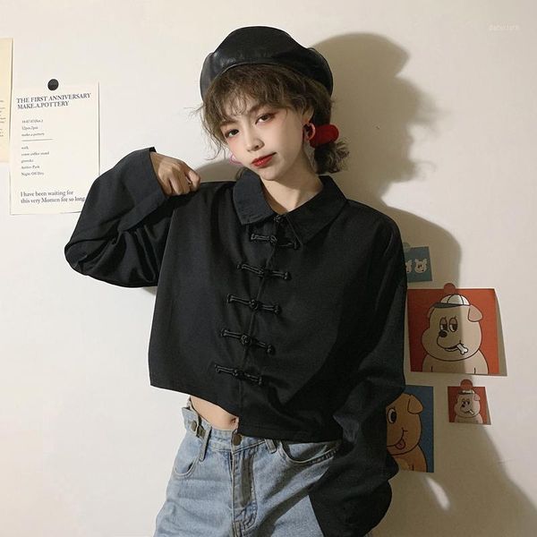 autumn chiffon vintage crop loose blouse clothing fashion turn-down shirts brand collar black long women spring seleve new1 slofi
autumn chiffon vintage crop loose blouse clothing fashion turn-down shirts brand collar black long women spring seleve new1 slofi