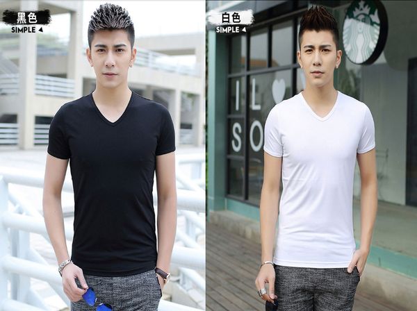 modal new men's t shirts slim mens v-neck short sleeved t-shirt 12 colour choose mix order 2519, White;black
modal new men's t shirts slim mens v-neck short sleeved t-shirt 12 colour choose mix order 2519, White;black