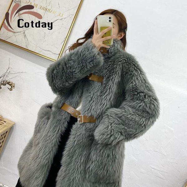 women's fur & faux contday long high street 2021 wool lamb sheep shearing integrated coat women's middle warm winter coats1, Black
women's fur & faux contday long high street 2021 wool lamb sheep shearing integrated coat women's middle warm winter coats1, Black