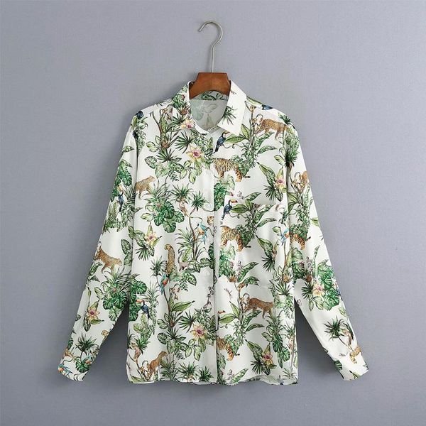 women's blouses & shirts 2021 summer women print long sleeve pocket turn-down collar female vacation street vintage blusas, White
women's blouses & shirts 2021 summer women print long sleeve pocket turn-down collar female vacation street vintage blusas, White
