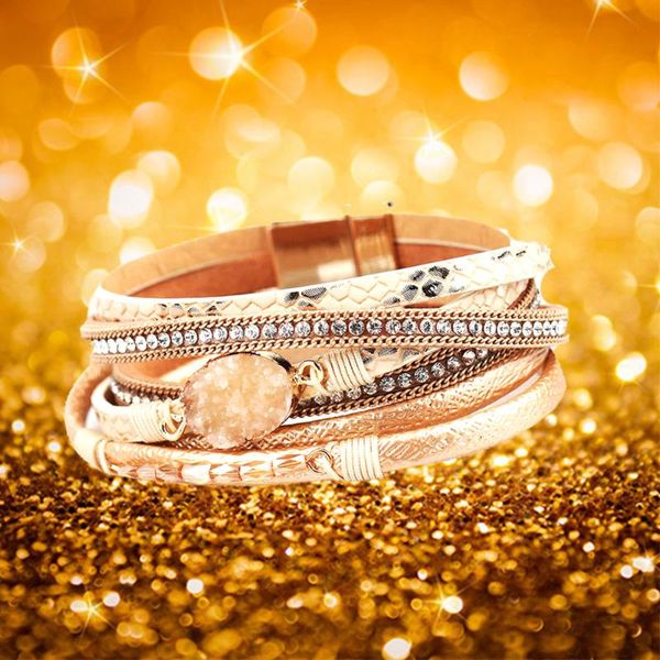 wristband fashion bangle pu leather unique women bracelet gift stone multiple layers elegant casual charm long magnetic buckle, Golden;silver
wristband fashion bangle pu leather unique women bracelet gift stone multiple layers elegant casual charm long magnetic buckle, Golden;silver