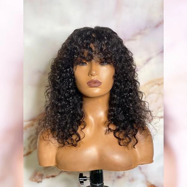 fringe curly human hair full lace wigs 150 density kinky curly brazilian hair lace front remy hair wigs 360 lace frontal wig with bangs, Black
fringe curly human hair full lace wigs 150 density kinky curly brazilian hair lace front remy hair wigs 360 lace frontal wig with bangs, Black