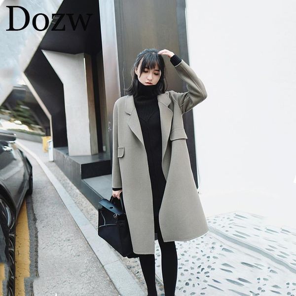 women autumn winter chic lady woolen coat female mid-long coat elegant korean style slim outerwear coats abrigo mujer1, Black
women autumn winter chic lady woolen coat female mid-long coat elegant korean style slim outerwear coats abrigo mujer1, Black