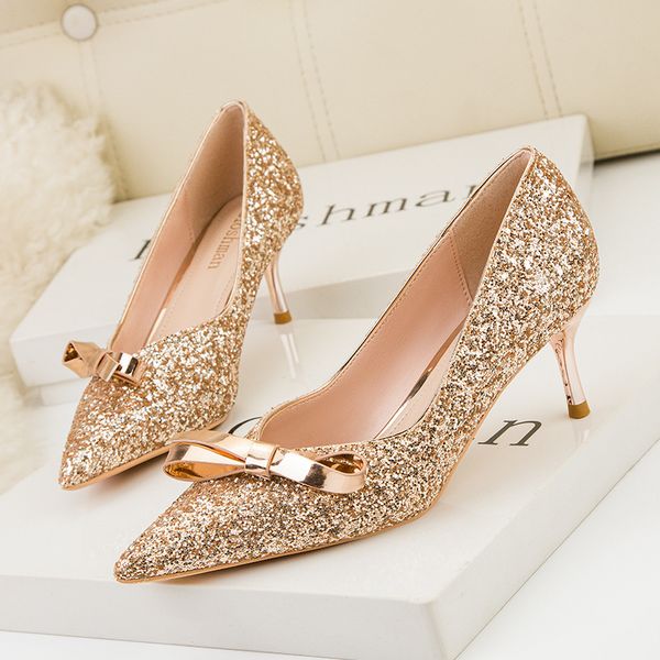 2020 version sweet high-heeled with a shallow mouth toe sequins and temperament only female shoes ctl1, Black
2020 version sweet high-heeled with a shallow mouth toe sequins and temperament only female shoes ctl1, Black