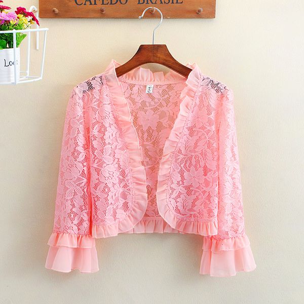 2021 women's coat short sleeve lotus leaf open-toed lace shawl cardigan jacket fashionable ladies will see sun protection clothing a523, Black;brown
2021 women's coat short sleeve lotus leaf open-toed lace shawl cardigan jacket fashionable ladies will see sun protection clothing a523, Black;brown