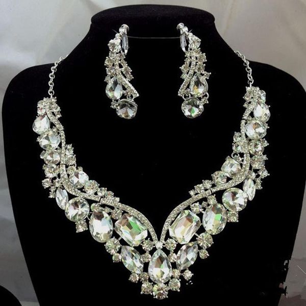 pendant necklaces fashion jewellery crystal necklace set bridal jewelry for brides party wedding accessories decoration, Silver
pendant necklaces fashion jewellery crystal necklace set bridal jewelry for brides party wedding accessories decoration, Silver