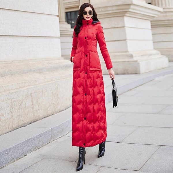 red down women's 2019 winter new slim waist long warm white duck down fashion temperament 60431, Black
red down women's 2019 winter new slim waist long warm white duck down fashion temperament 60431, Black