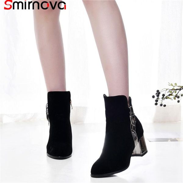 boots smirnova fashion 2021 women winter round toe square heels high heel metal decoration simple ankle, Black
boots smirnova fashion 2021 women winter round toe square heels high heel metal decoration simple ankle, Black