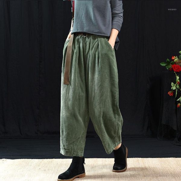 women corduory pants big size 2020 autumn winter elastic waist solid color turnip casual pants haren trousers yoyikamomo1, Black;white
women corduory pants big size 2020 autumn winter elastic waist solid color turnip casual pants haren trousers yoyikamomo1, Black;white