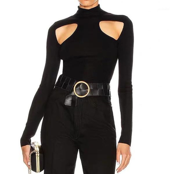 8.22 off shoulder turtleneck hollow out black pullover knitwear soft comfortable thin fashion slim sweater 2020 new women1, White;black
8.22 off shoulder turtleneck hollow out black pullover knitwear soft comfortable thin fashion slim sweater 2020 new women1, White;black