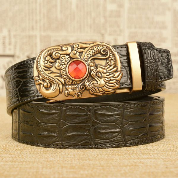 national wind dragon spitting beads automatic buckle men's real leather leisure inlaid with crocodile pants belt, Black;brown
national wind dragon spitting beads automatic buckle men's real leather leisure inlaid with crocodile pants belt, Black;brown