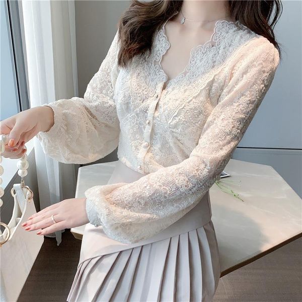 women's blouses & shirts autumn temperament hollow out vintage solid v-neck embroidery shirt female spring fashion lantern sleeve women, White
women's blouses & shirts autumn temperament hollow out vintage solid v-neck embroidery shirt female spring fashion lantern sleeve women, White