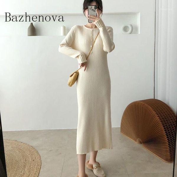 bazhenova women autumn knit dresses girls autumn and winter base gowns lady solid color round neck knit dress woman dress r9971, Black;gray
bazhenova women autumn knit dresses girls autumn and winter base gowns lady solid color round neck knit dress woman dress r9971, Black;gray