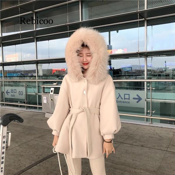 winter new fur collar thick coat female long section lapel korean temperament slim woolen coatx1020, Black
winter new fur collar thick coat female long section lapel korean temperament slim woolen coatx1020, Black
