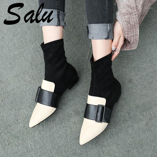 boots salu women ankle pointed toe square low heels shoes autumn winter warm genuine leather party woman1, Black
boots salu women ankle pointed toe square low heels shoes autumn winter warm genuine leather party woman1, Black