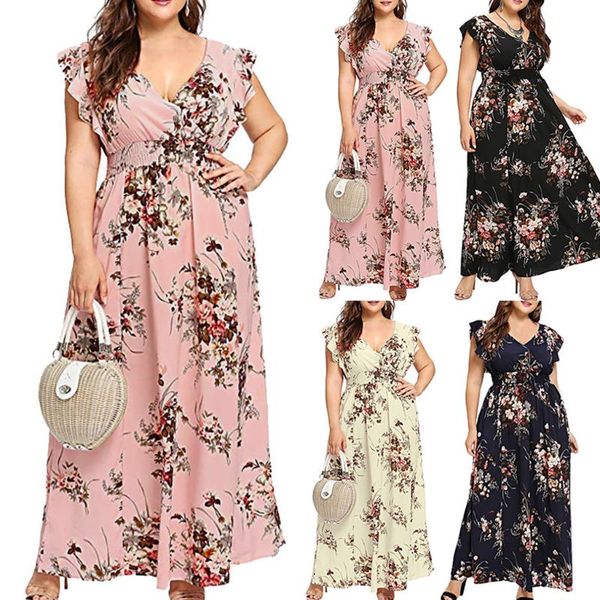 casual dresses 38#women plus size summer v neck elegant floral printing boho sleeveless ankle-length polyester brief dress, Black;gray
casual dresses 38#women plus size summer v neck elegant floral printing boho sleeveless ankle-length polyester brief dress, Black;gray