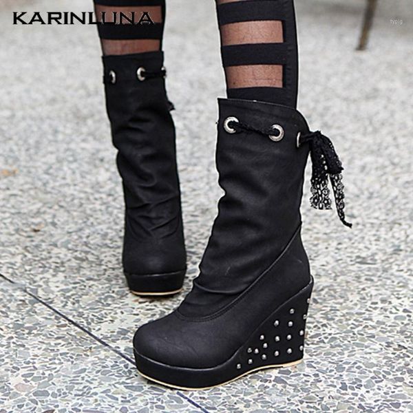boots fashion brand woman shoes wedges round toe rivet platform slip-on autumn winter solid mid-calf boots1, Black
boots fashion brand woman shoes wedges round toe rivet platform slip-on autumn winter solid mid-calf boots1, Black