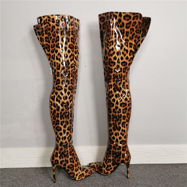the 2021 on knee leopard patent europe and america long women's boots 2rlc, Black
the 2021 on knee leopard patent europe and america long women's boots 2rlc, Black
