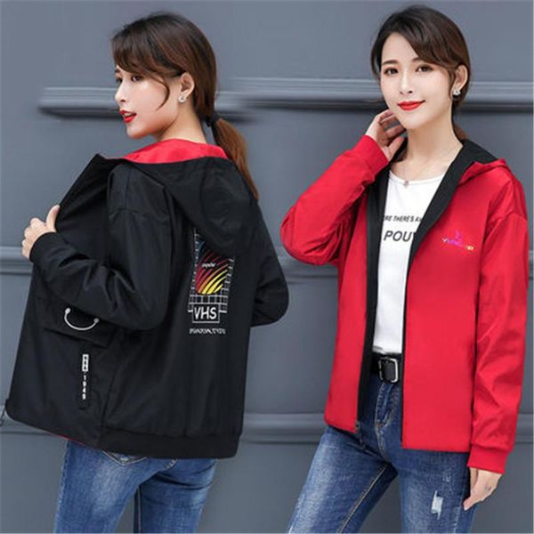 women's jackets 2021 spring autumn women bomber jacket zipper hooded two side wear outwear loose plus size casual sports xa64, Black;brown
women's jackets 2021 spring autumn women bomber jacket zipper hooded two side wear outwear loose plus size casual sports xa64, Black;brown