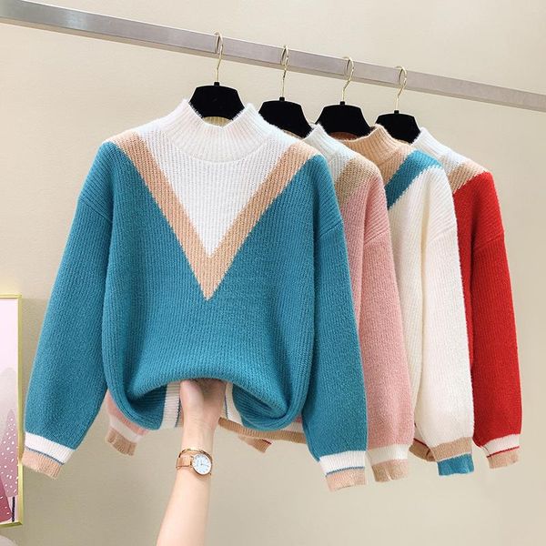 women's sweaters stitch red pink female autumn clothes korean knitted for pullovers 2021 winter sweater a6564, White;black
women's sweaters stitch red pink female autumn clothes korean knitted for pullovers 2021 winter sweater a6564, White;black