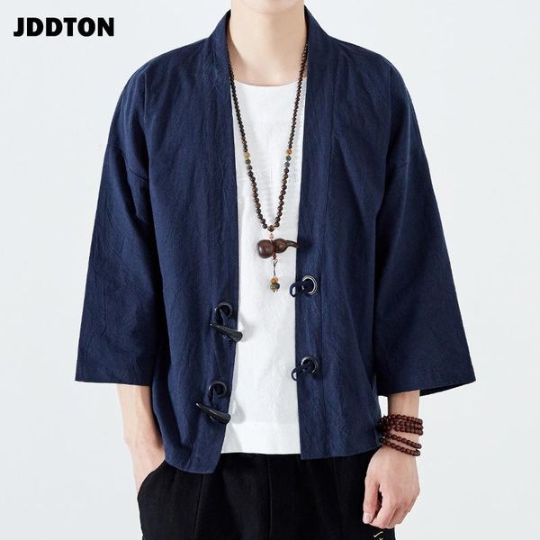 men's jackets jddton 2021 summer kimono horn buckle fashion cardigan thin outerwear haori coats loose casual male overcoat je055, Black;brown
men's jackets jddton 2021 summer kimono horn buckle fashion cardigan thin outerwear haori coats loose casual male overcoat je055, Black;brown