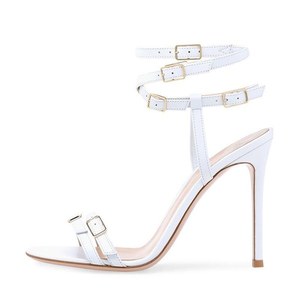 red nude white patchwork thin straps buckles decor sandals open toe stiletto heels summer high heel dress party shoes lady, Black
red nude white patchwork thin straps buckles decor sandals open toe stiletto heels summer high heel dress party shoes lady, Black