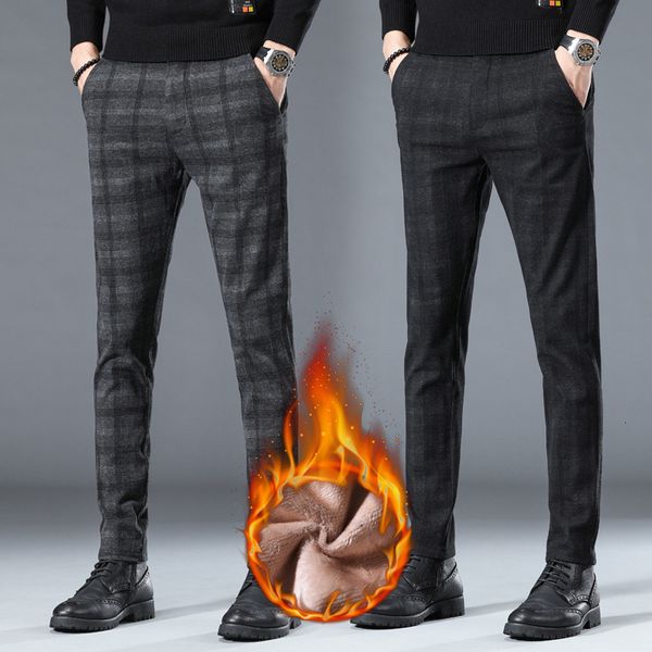 2020 new casual with cashmere and thickening korean slim plaid men's straight pants, Black
2020 new casual with cashmere and thickening korean slim plaid men's straight pants, Black