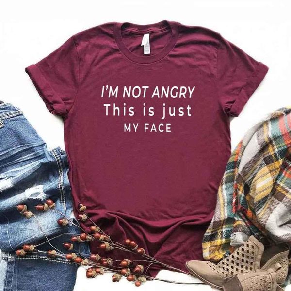 women t shirt i' not angry this is just my face print tshirt women short sleeve o neck loose t-shirt ladies tee shirt, White
women t shirt i' not angry this is just my face print tshirt women short sleeve o neck loose t-shirt ladies tee shirt, White