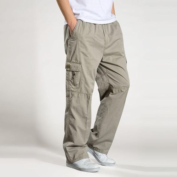 men's casual trousers cotton overalls elastic waist full len multi-pocket plus fertilizer xl men's clothing big size cargo pants, Black
men's casual trousers cotton overalls elastic waist full len multi-pocket plus fertilizer xl men's clothing big size cargo pants, Black