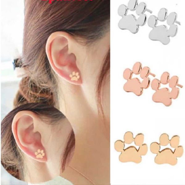 1pair/set stud earrings sterling animal dog cat for women footprints valentine's day gift stylish simplicity accessories, Golden;silver
1pair/set stud earrings sterling animal dog cat for women footprints valentine's day gift stylish simplicity accessories, Golden;silver