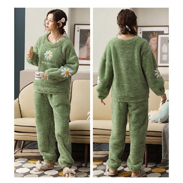 melifle winter warm green silk pajama sets for women 100% velvet atoff home flannel sleepwear fashion satin soft plush nightwear q1217, Black;red
melifle winter warm green silk pajama sets for women 100% velvet atoff home flannel sleepwear fashion satin soft plush nightwear q1217, Black;red