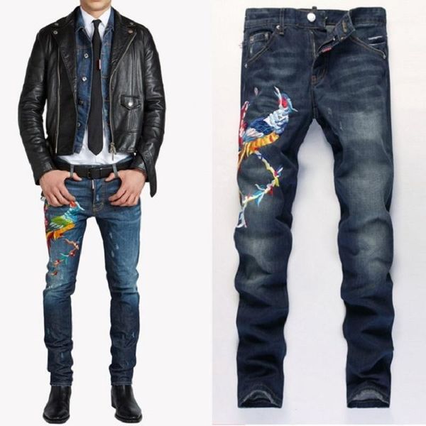 men's jeans uwback 2021 winter brand phoenix embroidery men slim straight stretch denim homme patches caa3091, Blue
men's jeans uwback 2021 winter brand phoenix embroidery men slim straight stretch denim homme patches caa3091, Blue