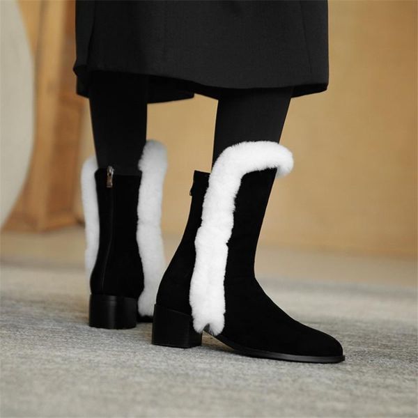2020 winter women boots with round toe chunky heel back zipper fur boots thicken and keep warm fashion medium item no.8215, Black
2020 winter women boots with round toe chunky heel back zipper fur boots thicken and keep warm fashion medium item no.8215, Black