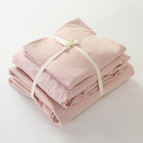 100% washed cotton 4pcs very soft bedding set vintage style pink color duvet covers for girls1
100% washed cotton 4pcs very soft bedding set vintage style pink color duvet covers for girls1