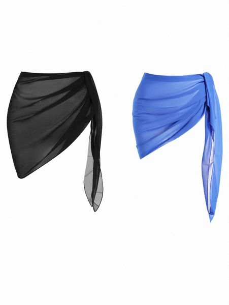 2pack chiffon knot cover up i1zi#, White;black