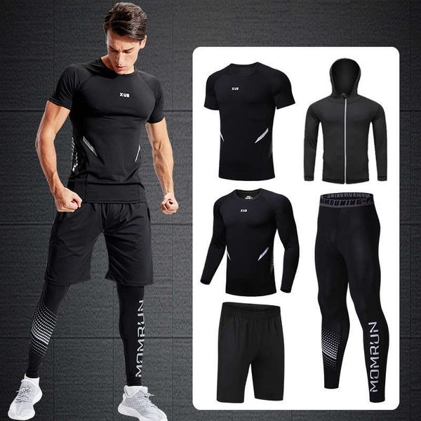 fitness suit sports quick drying basketball tights five piece gym men's running training clothes, Gray
fitness suit sports quick drying basketball tights five piece gym men's running training clothes, Gray