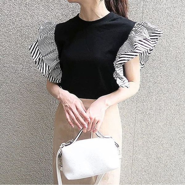 2021 summer korean women black japan striped sleeve female tee daily office lady t-shirts new fashion 7i3y, White
2021 summer korean women black japan striped sleeve female tee daily office lady t-shirts new fashion 7i3y, White