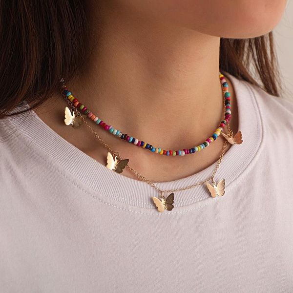 chokers fashion colorful acrylic beads alloy butterfly charm choker necklace for women double layer geometric clavicle jewelry, Golden;silver
chokers fashion colorful acrylic beads alloy butterfly charm choker necklace for women double layer geometric clavicle jewelry, Golden;silver
