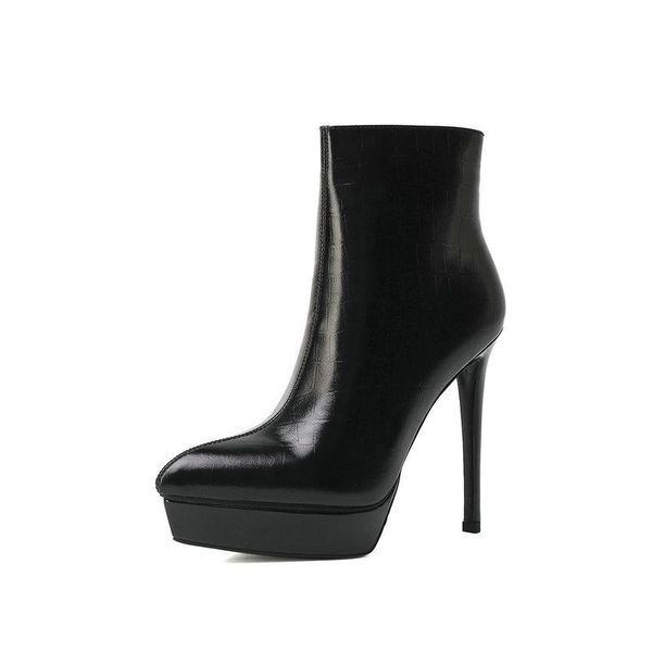 boots genuine leather high heels platform ladies short women ankle brand autumn winter wedding party shoes woman, Black
boots genuine leather high heels platform ladies short women ankle brand autumn winter wedding party shoes woman, Black