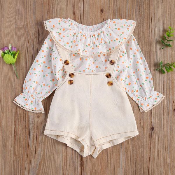 pudcoco newborn baby girl clothes 2pcs outfits girl's ruffled crew neck sleeve flower leaf shirt printing solid button overalls, White
pudcoco newborn baby girl clothes 2pcs outfits girl's ruffled crew neck sleeve flower leaf shirt printing solid button overalls, White