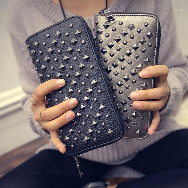 classic punk style studded wallet women clutch women fashion card case phone case1, Red;black
classic punk style studded wallet women clutch women fashion card case phone case1, Red;black
