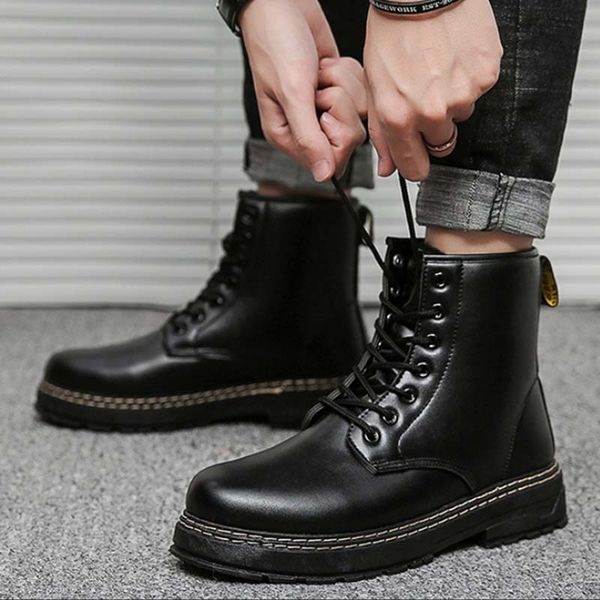 martin boots men leather high-british all-match classic knight boot trend autumn men's knight boots outdoor casual tooling boots, Black
martin boots men leather high-british all-match classic knight boot trend autumn men's knight boots outdoor casual tooling boots, Black