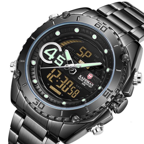 kademan k9054 large dial men's lcd display electronic sports waterproof steel band watch, Silver
kademan k9054 large dial men's lcd display electronic sports waterproof steel band watch, Silver