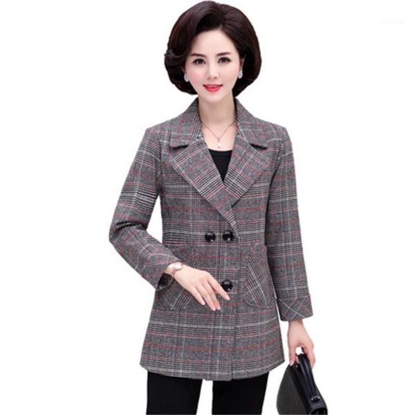 middle-aged women's jacket spring and autumn new loose large size double-breasted woolen plaid suit jacket tb1902281, White;black
middle-aged women's jacket spring and autumn new loose large size double-breasted woolen plaid suit jacket tb1902281, White;black